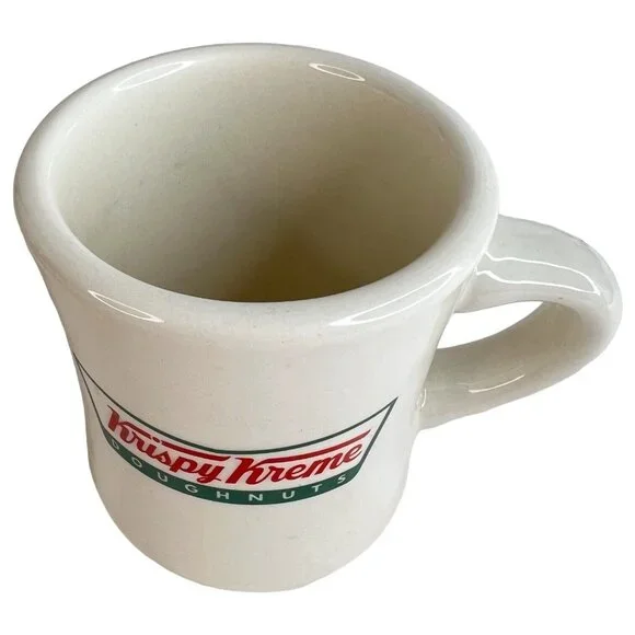 2010 Krispy Kreme Doughnut Logo Mug Retro Diner Style Ceramic Coffee Advertising - Picture 6 of 8